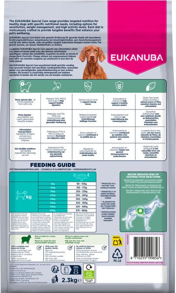 Hovedbilde Eukanuba Mono-Protein Lam 2,3 kg | Hundefôr for Sensitiv Hund
