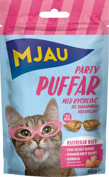 Hovedbilde Mjau Partypuffar Kylling 60 g