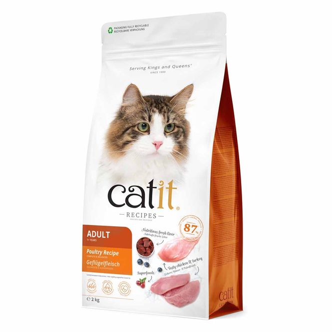 Hovedbilde Catit Recipes Tørrfôr Voksen Kylling & Kalkun 2 kg