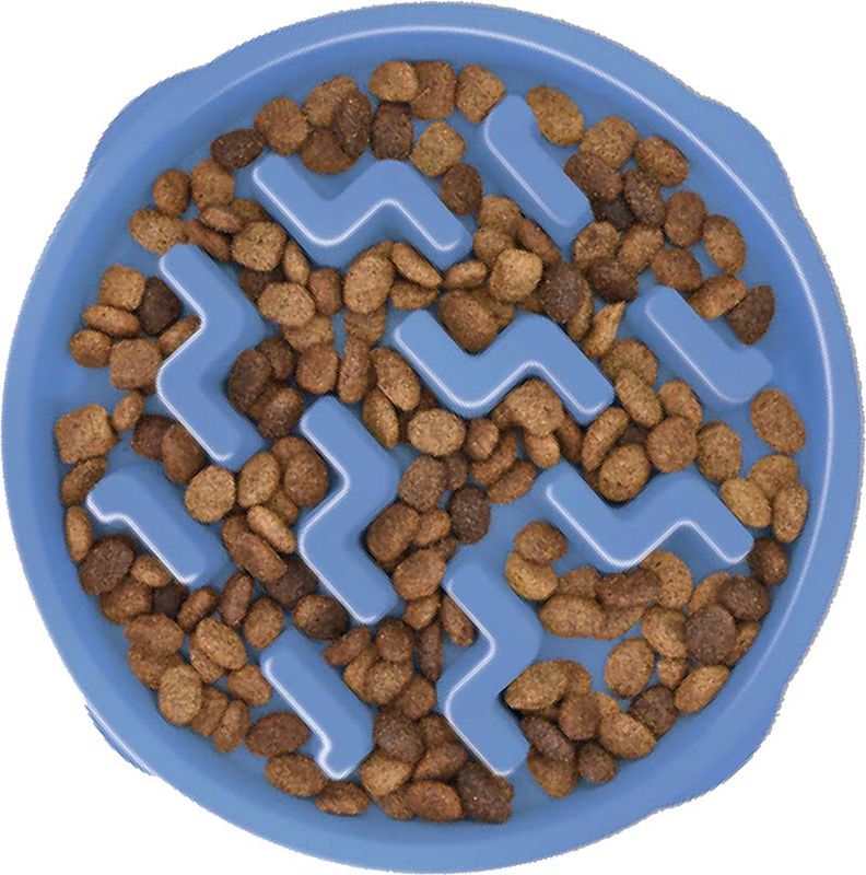 Outward Hound Matskål Fun Feeder Slo-Bowl Stor Blå Ø 20,5 x 5 cm 500 ml