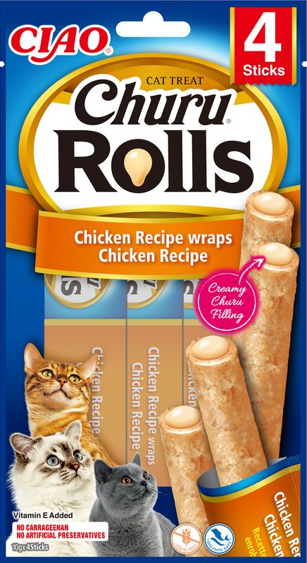 Churu Cat Rolls Kylling Wrap Kylling 4 stk