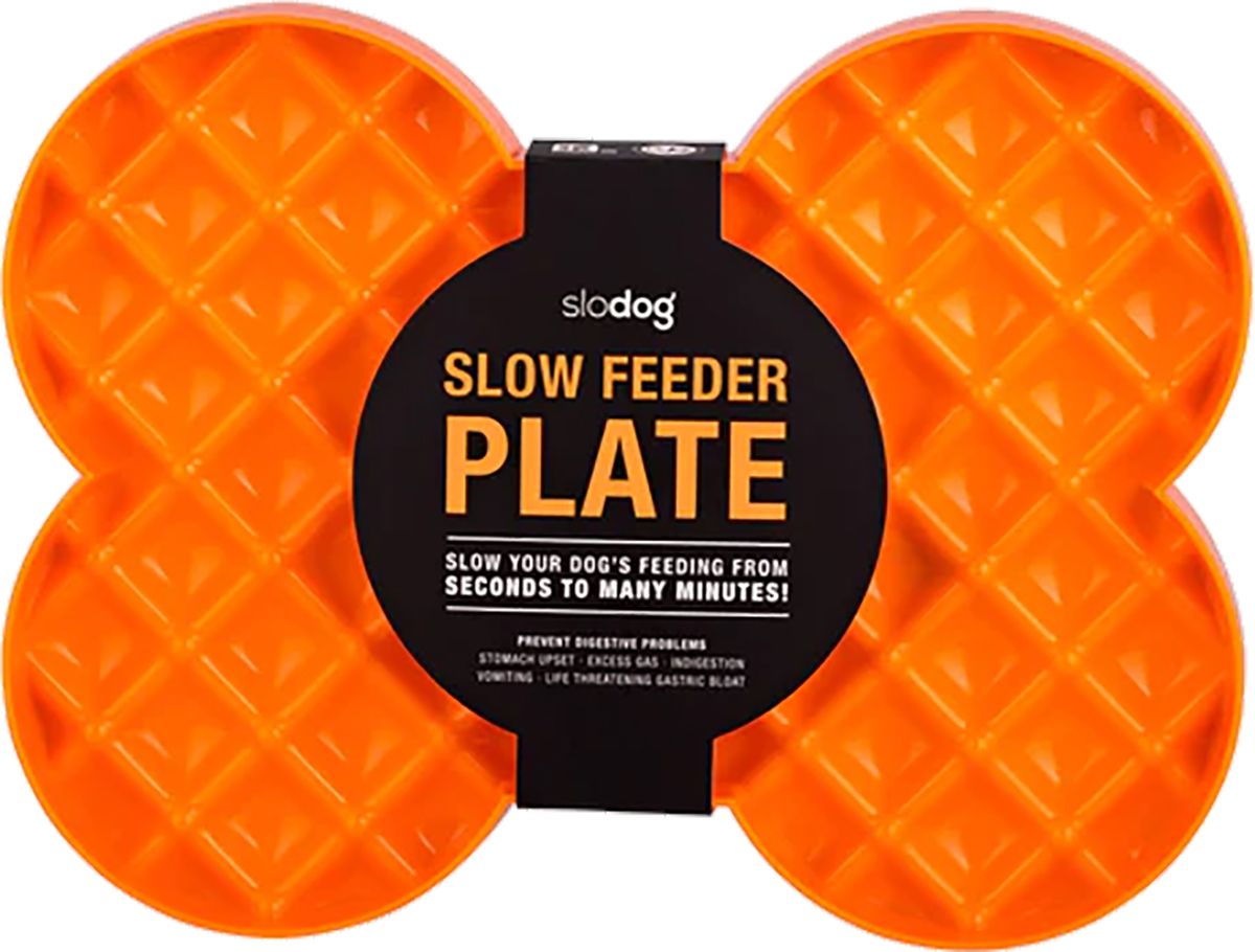 Hundskål Lickimat Slow Feeder Plate oransje 35x26x3 cm