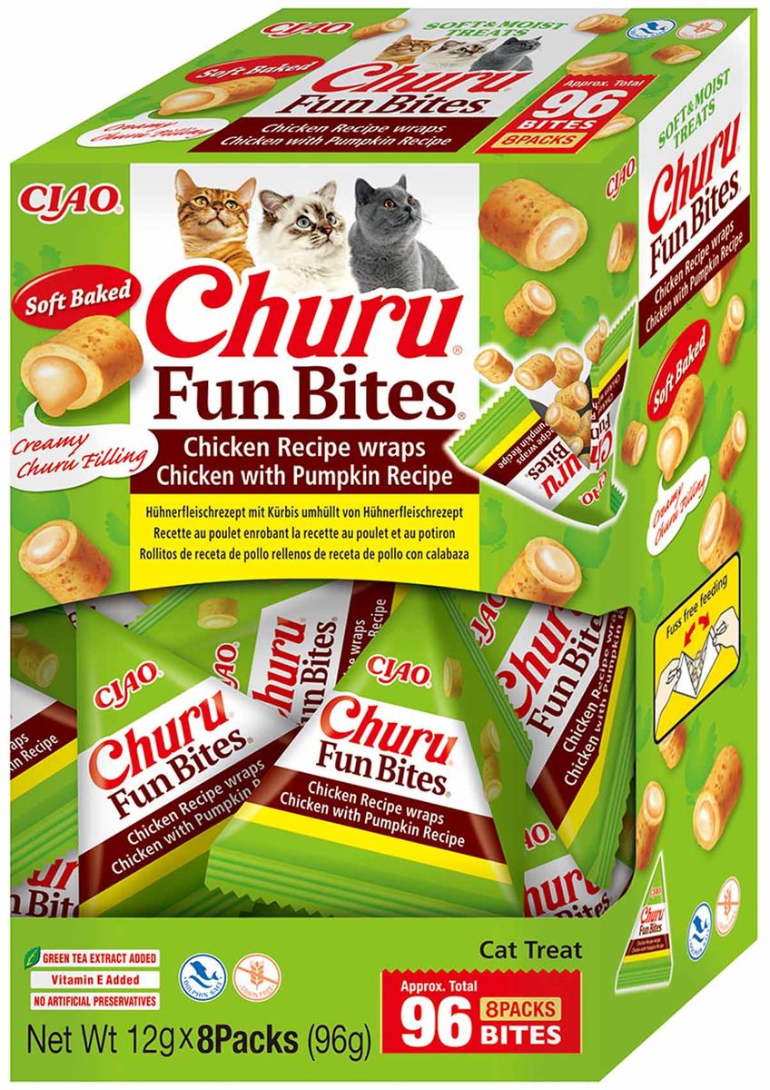 Inaba Churu Fun Bites Kattgodbiter - Kylling med Gresskar (8 pk)