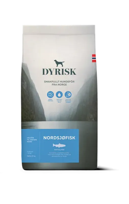 Dyrisk Voksen Hundefôr med Nordsjøfisk 10 kg | Norsk & Bærekraftig