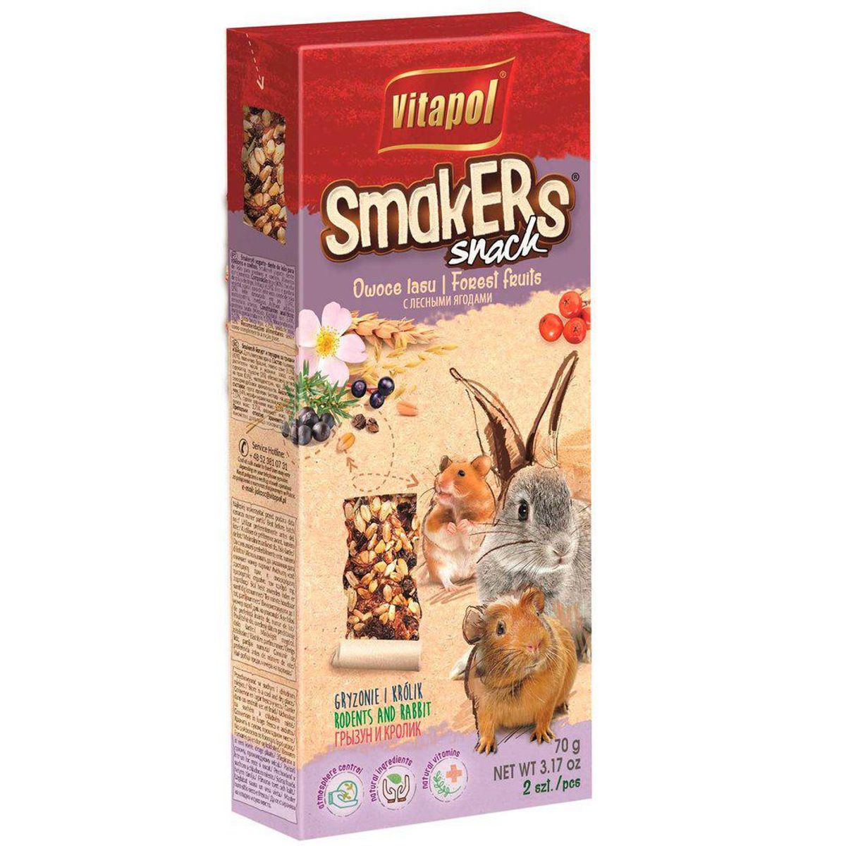 VITAPOL SMAKERS GNAGER SKOGSBÆR 2 PK 90GR