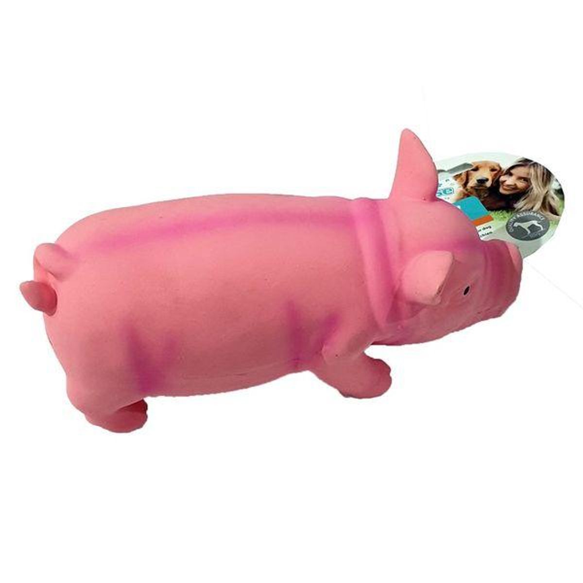 Pawise Funny Squeaky Pig Str L (20 cm) | Lateksgris m/ Nøffelyd