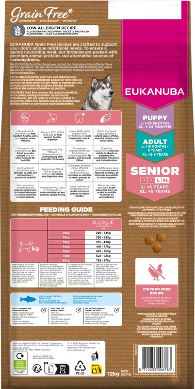EUKANUBA Senior Large Grainfree Havfisk 12kg | Seniorfôr