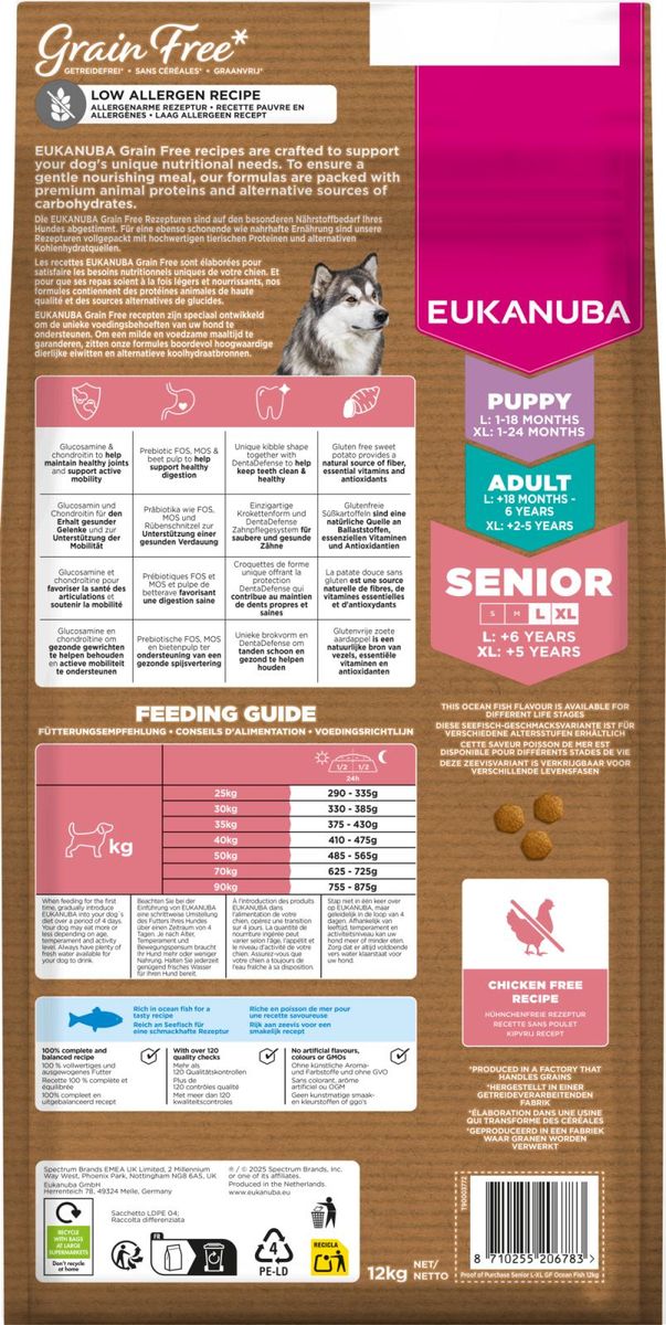 EUKANUBA Senior Large Grainfree Havfisk 12kg | Seniorfôr