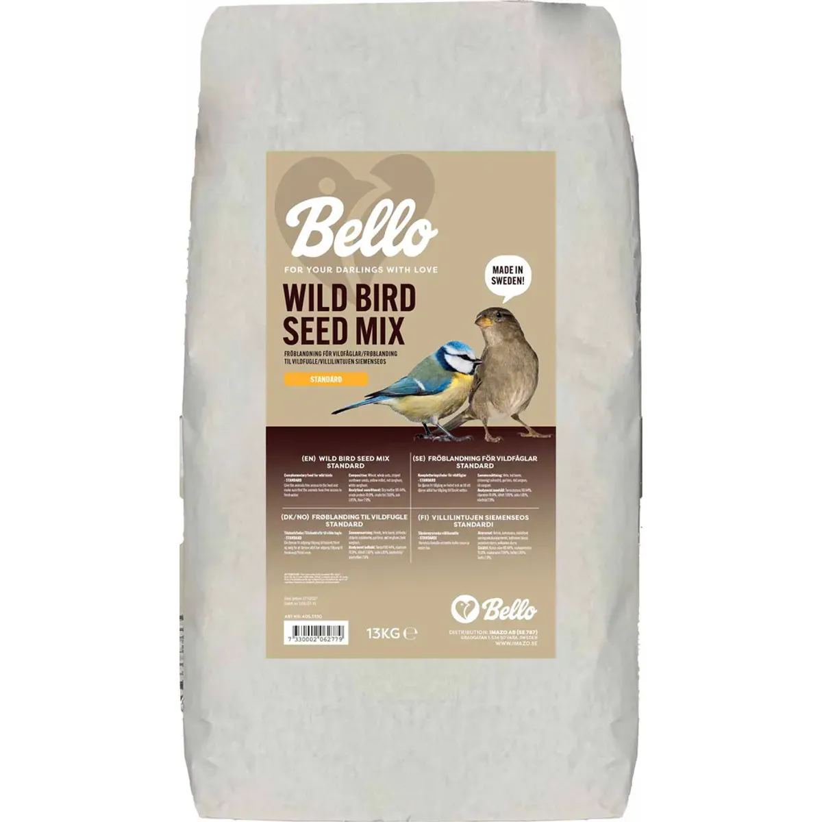 Bello Wild Bird Seed Mix Standard 13kg | Stor Villfuglmat