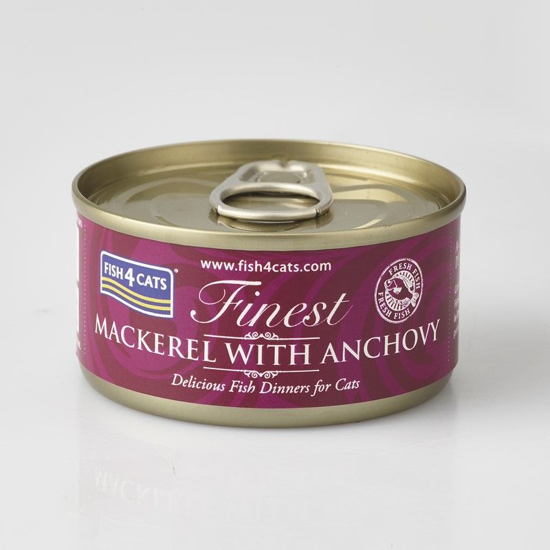 Fish4Cats Wet Mackerel & Anchovy 70g | Kornfritt Våtfôr