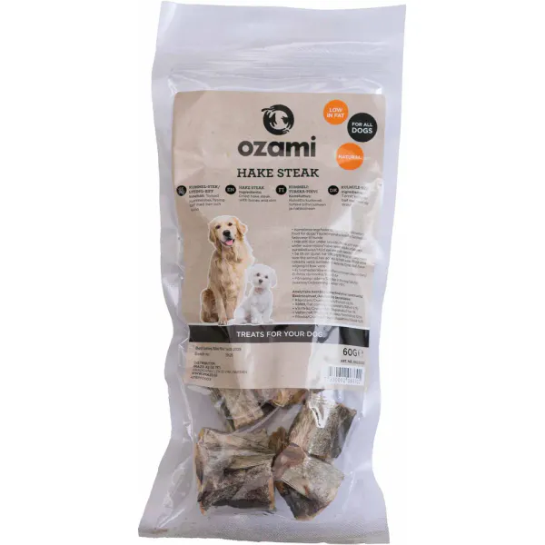 Hovedbilde Ozami Dog Snack Hake Steak 60g | Tørket Lysing til Hund