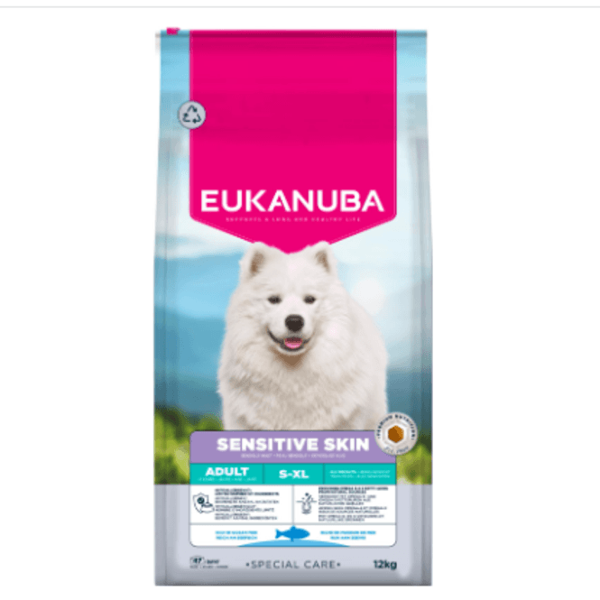 Hovedbilde Eukanuba Sensitive Skin 12kg | For Ømfintlig Hud & Pels
