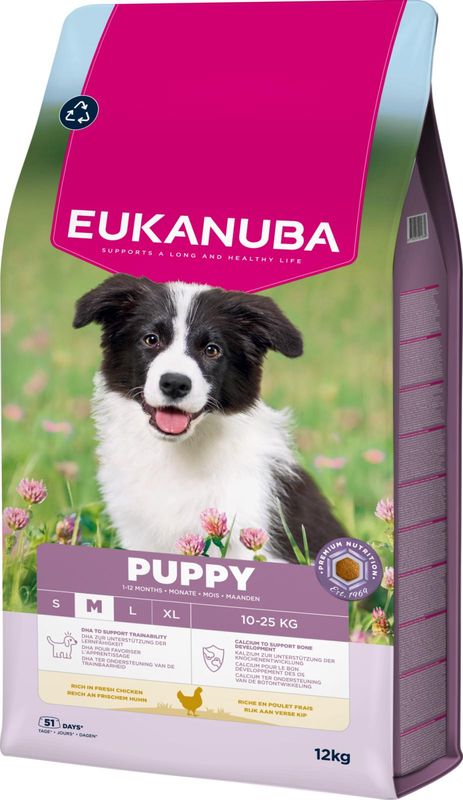 EUKANUBA Valp Medium Hund m. Kylling - ( 12 kg )