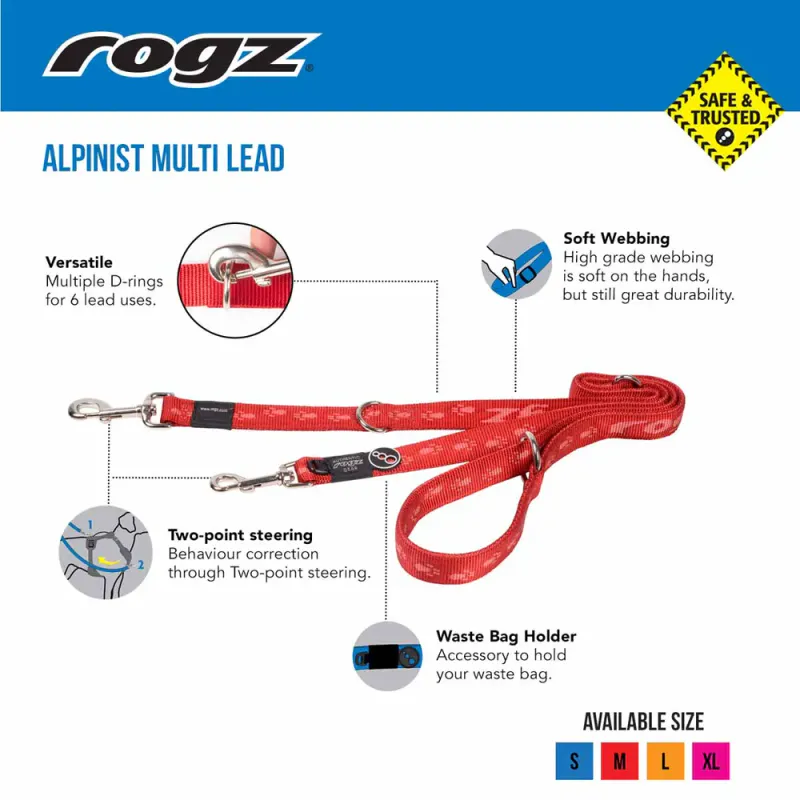 ROGZ Alpinist Mulitkobbel Rød ( 11mm x 200cm )