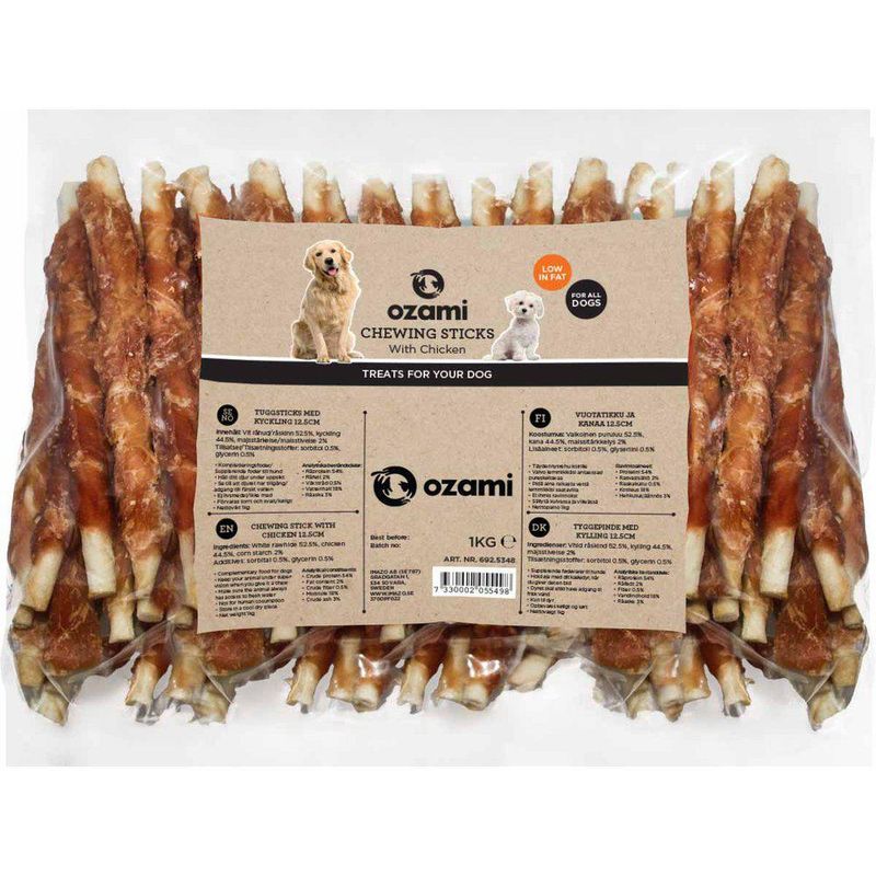 OZAMI Tyggepinner med Kylling - 1 kg ( 12,5 cm )