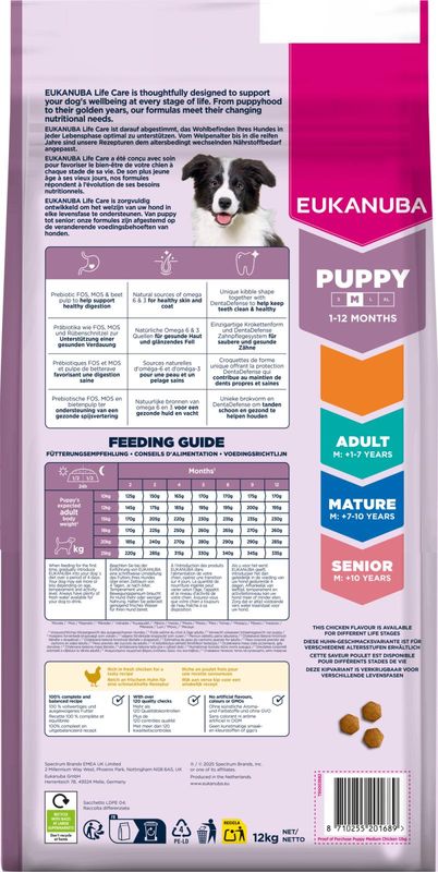 EUKANUBA Valp Medium Hund m. Kylling - ( 12 kg )